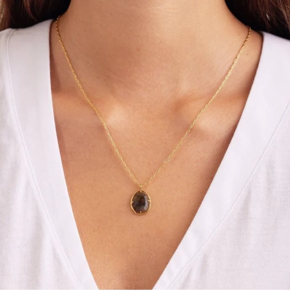NWT Gorjana Power Gem Aura Necklace. Labradorite for Balance - Picture 1 of 3